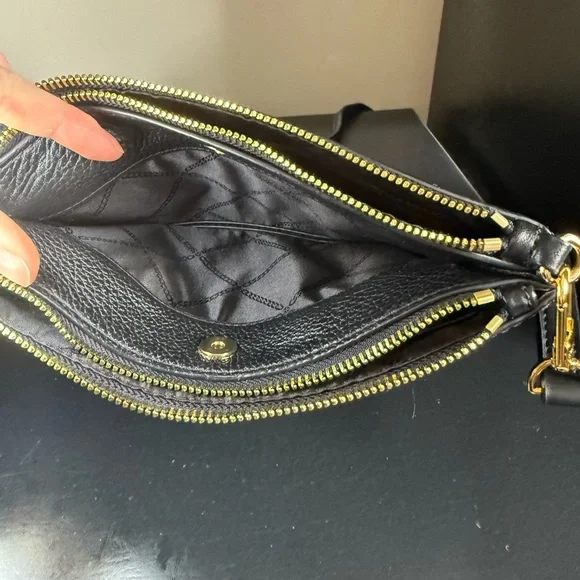Michael Kors Black Pebbled Leather Pouch - Picture 5 of 5
